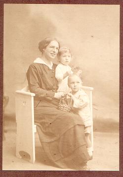 Margaret with John and Celia, about 1917